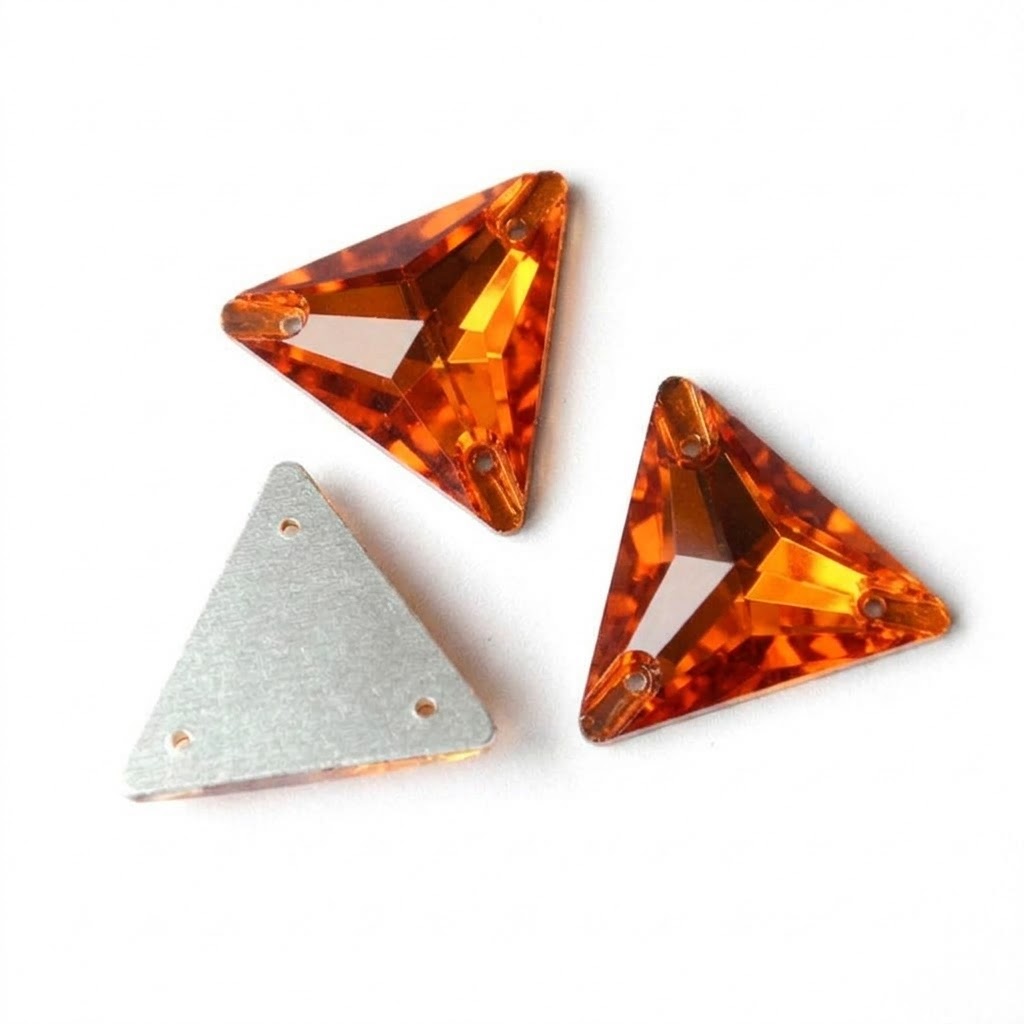 Gema acrílica triangular 24x24mm naranja x 20 un.  