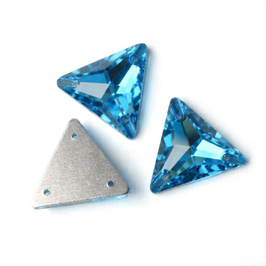 Gema acrílica triangular 24x24mm celeste x 20 un.    