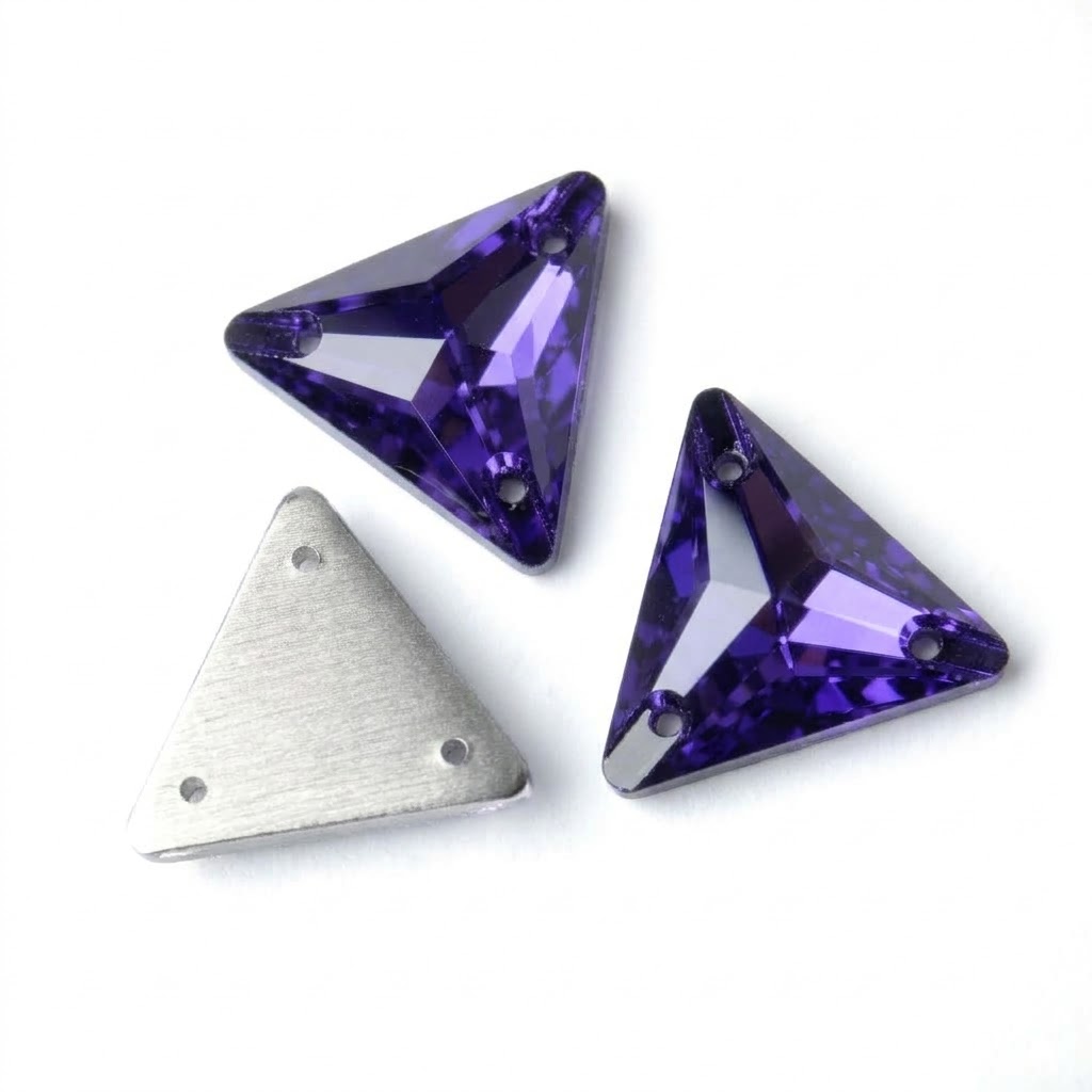 Gema acrílica triangular 24x24mm violeta x 20 un.      