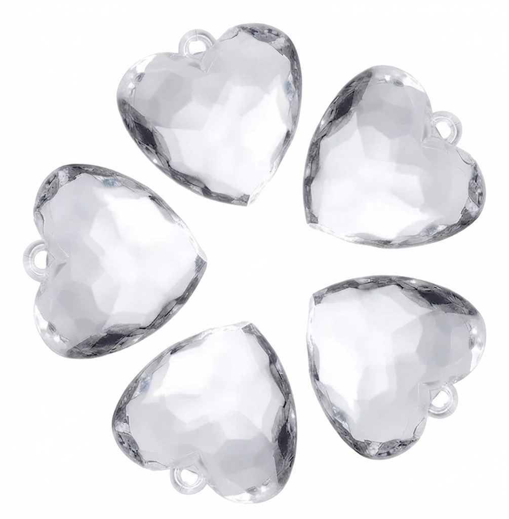 Cairel acrílico transparente dije corazón  x 20gr. 