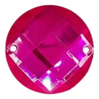 Gema acrílica redonda 36mm fucsia x 10un.