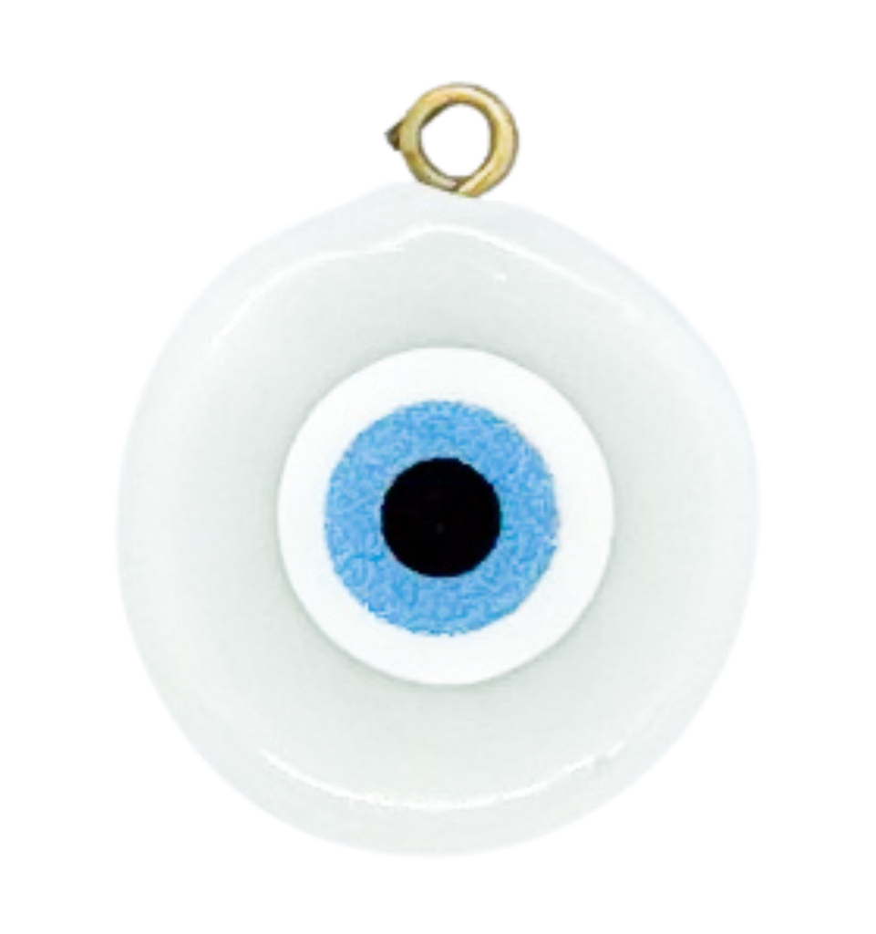 Dije Ojo turco vidrio 20mm blanco x 1un. 