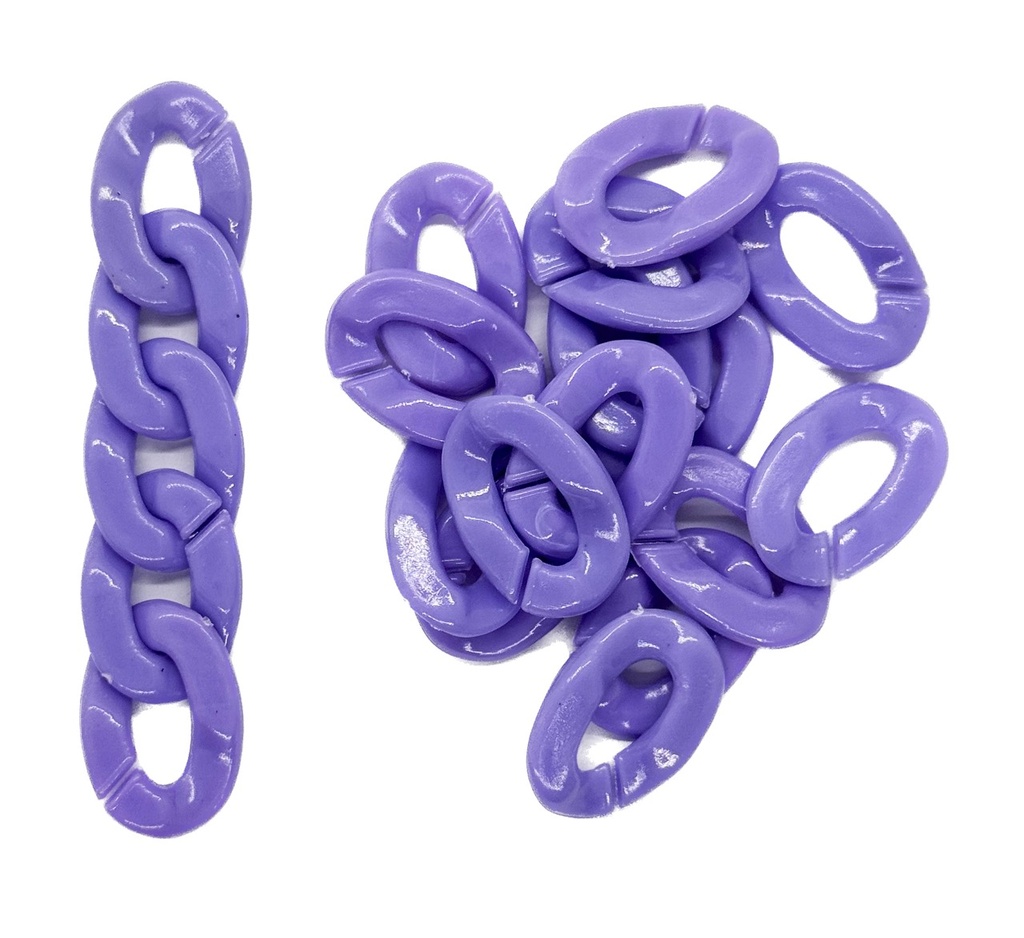 Eslabón acrílico 13mm lila x 20gr. 