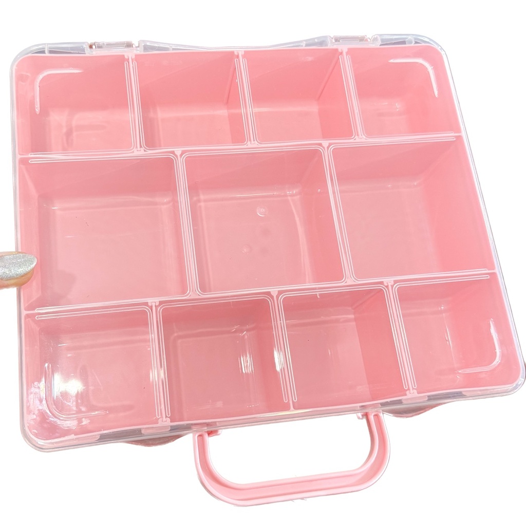 Maletín organizador 11 divisiones rosa