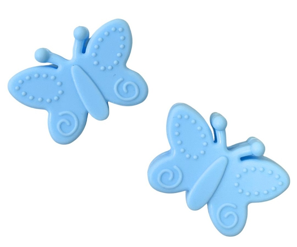 Dije silicona pasante No-Tox Mariposa celeste x 1 un. 