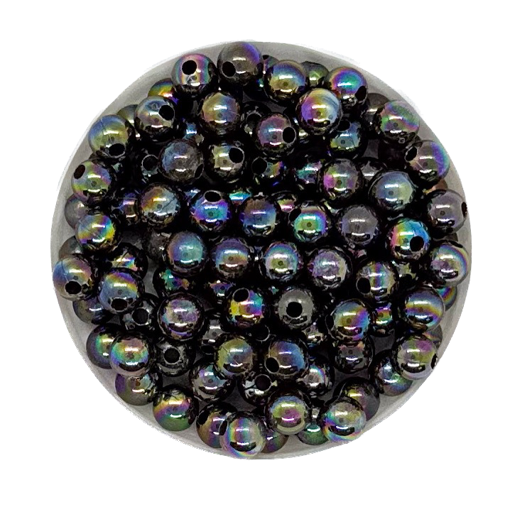 Perla plástica nacarada AB 6mm negra x 10gr 