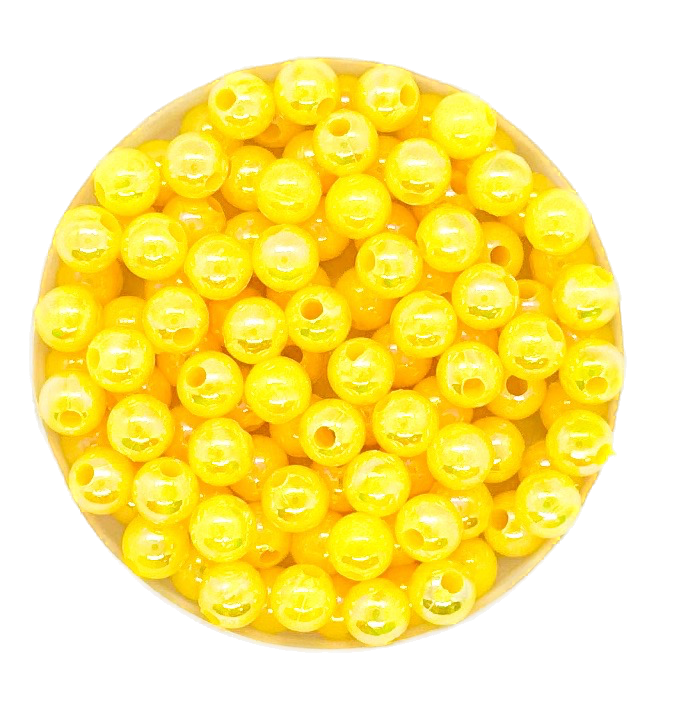 Perla plástica nacarada AB 6mm amarilla x 10gr 