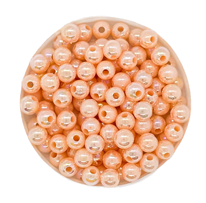 Perla plástica nacarada AB 6mm salmón x 10gr 