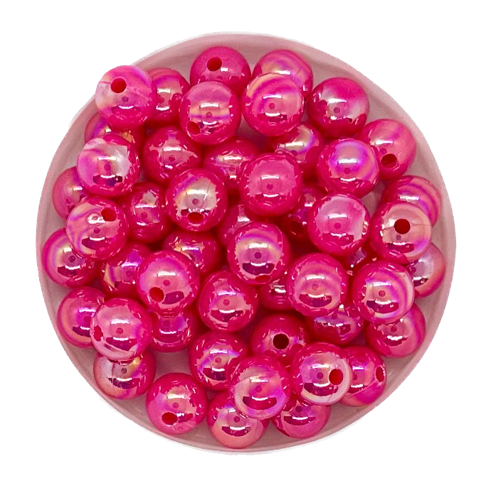 Perla plástica nacarada AB 8mm fucsia x 10gr