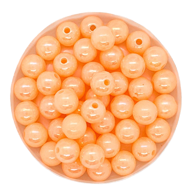 Perla plástica nacarada AB 8mm salmón x 10gr
