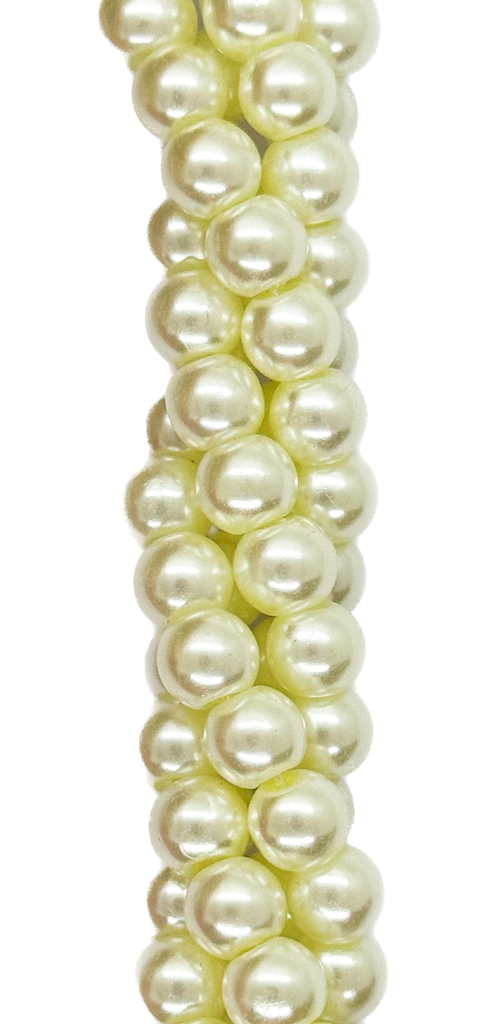 Perla vidrio perlada 6mm natural x tira  