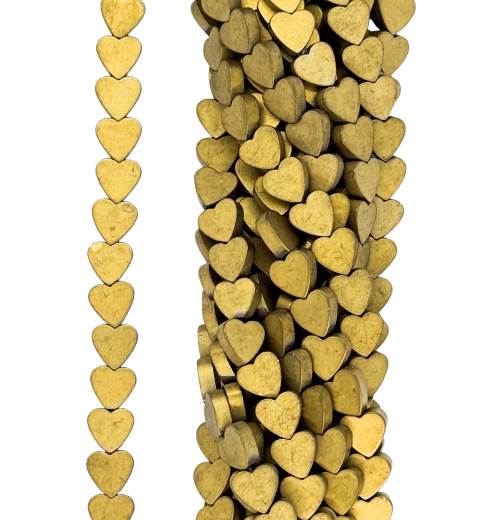 Hematites corazón 6mm color #004 x tira  