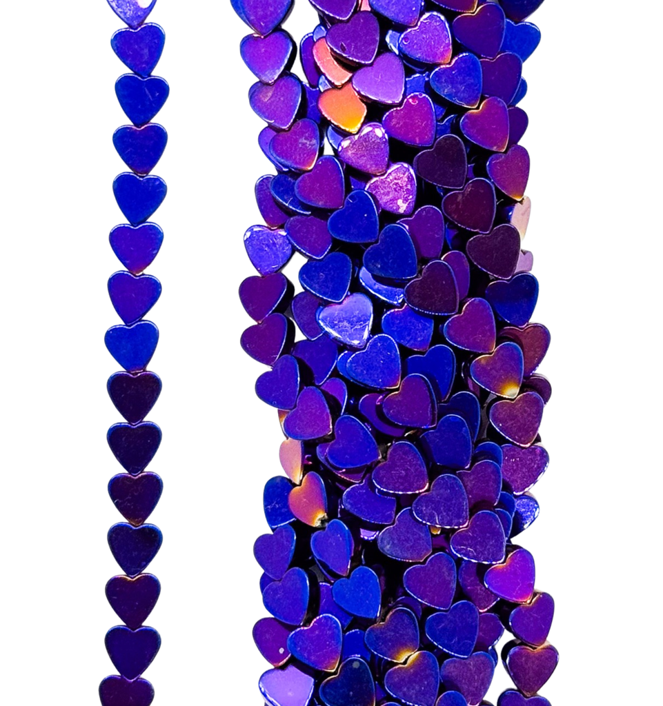 Hematites corazón 6mm color #014 x tira 