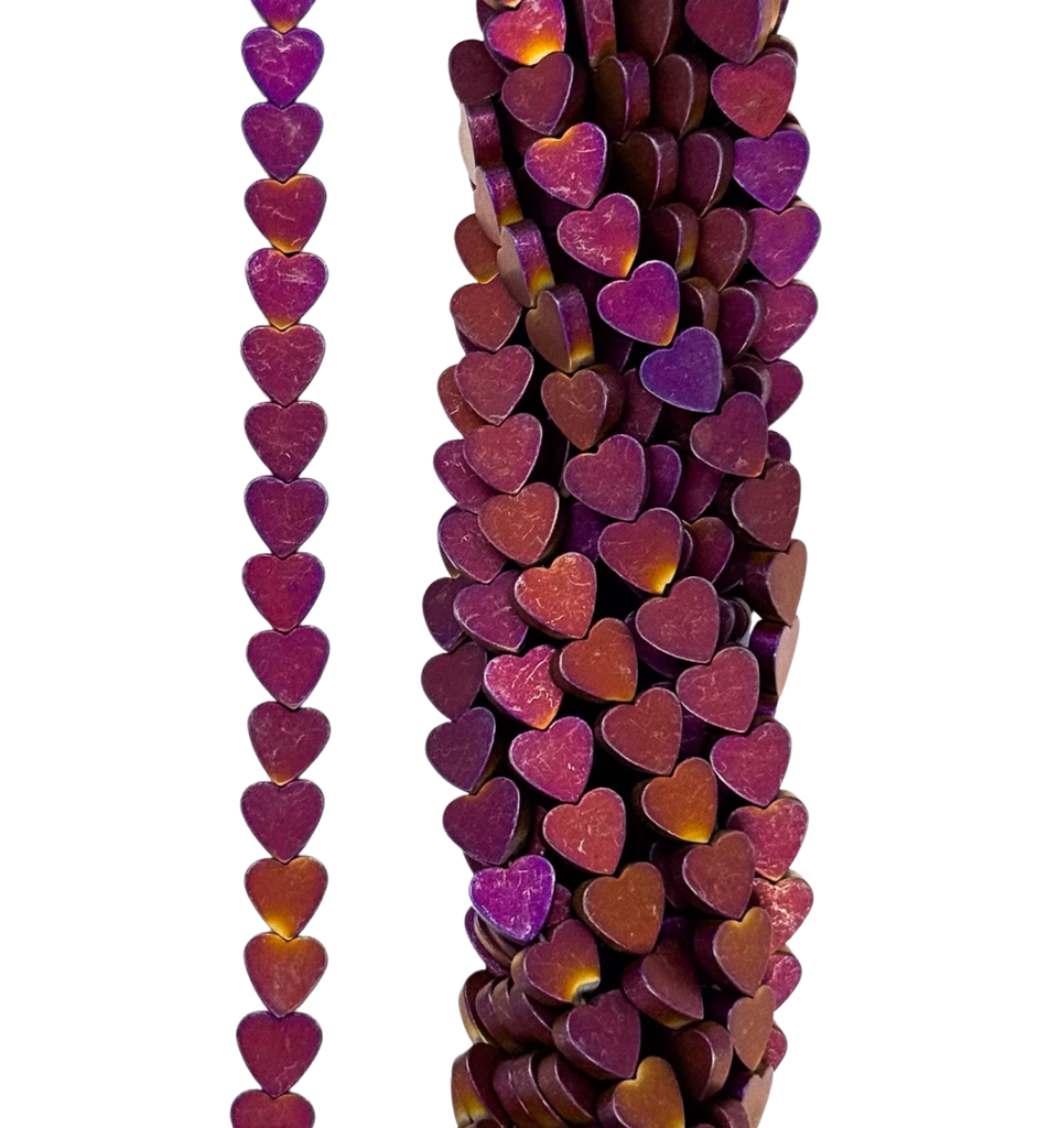 Hematites corazón 6mm color #015 x tira 