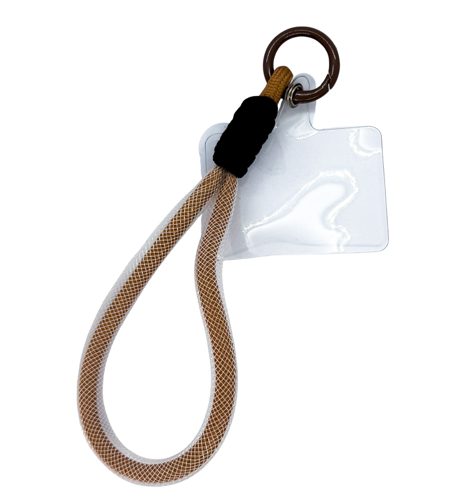 Strap/Llavero tira celular 15cm marrón x 1 un.  