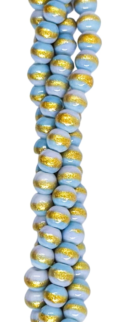 Vidrio bolita c/dorado 4mm x tira #2