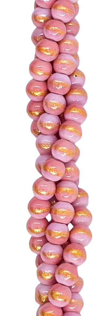 Vidrio bolita c/dorado 4mm x tira #4