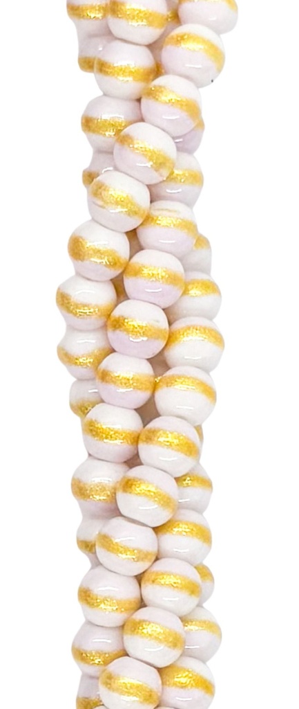 Vidrio bolita c/dorado 4mm x tira #5