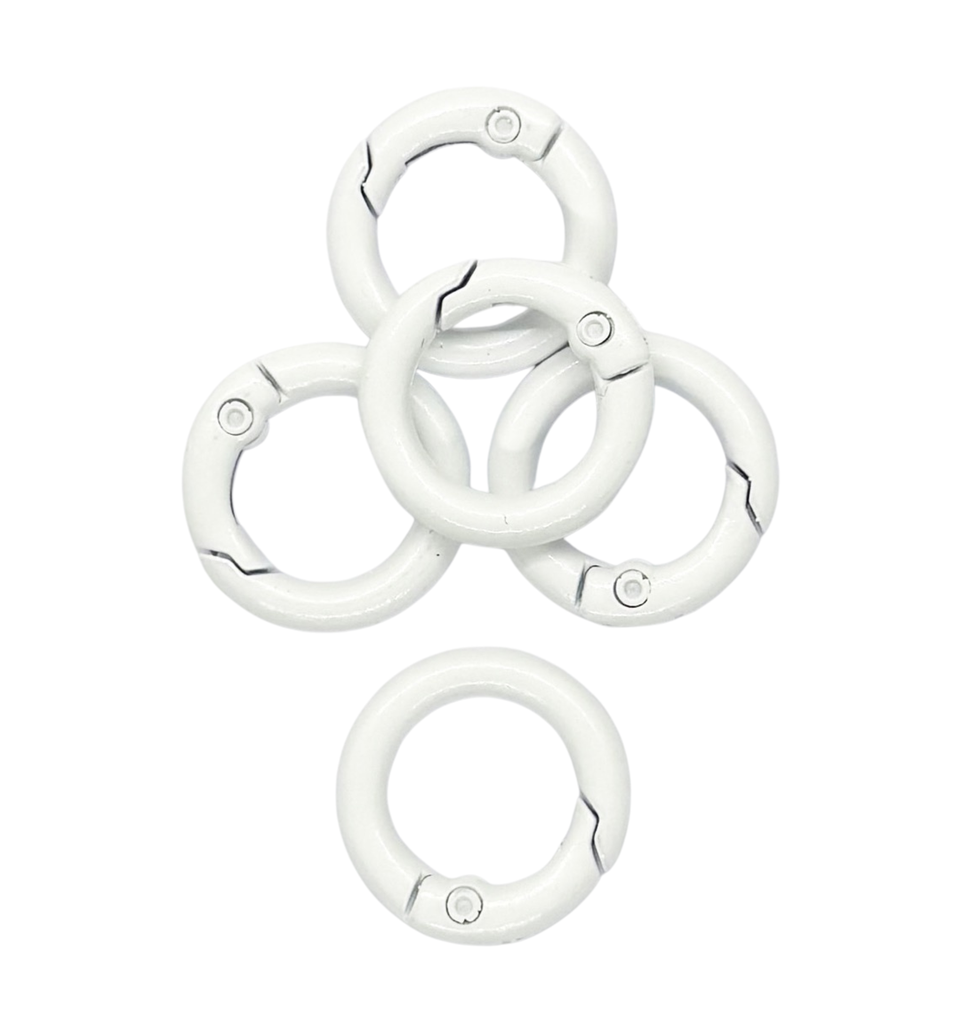 Mosquetón redondo 20mm blanco