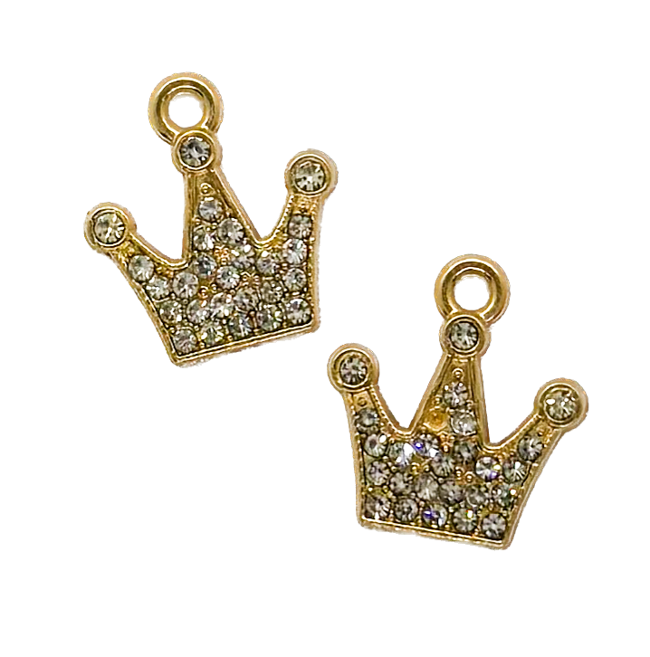 Dije fundición corona c/strass x 1 un. (2)