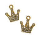 Dije fundición corona c/strass x 2 un. (2)