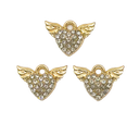 Dije fundición corazón alas c/strass x 1 un. (2)