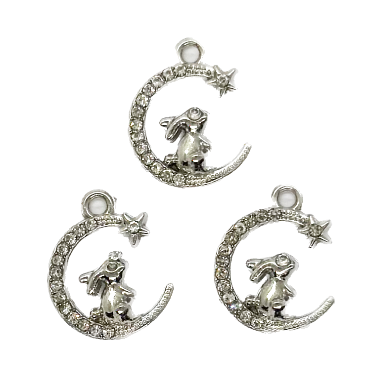 Dije fundición luna conejo c/strass x 1 un. (1) 
