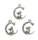 Dije fundición luna conejo c/strass x 2 un. (1) 