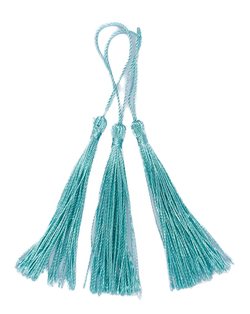 Fleco borla de seda aqua x 10 un. 