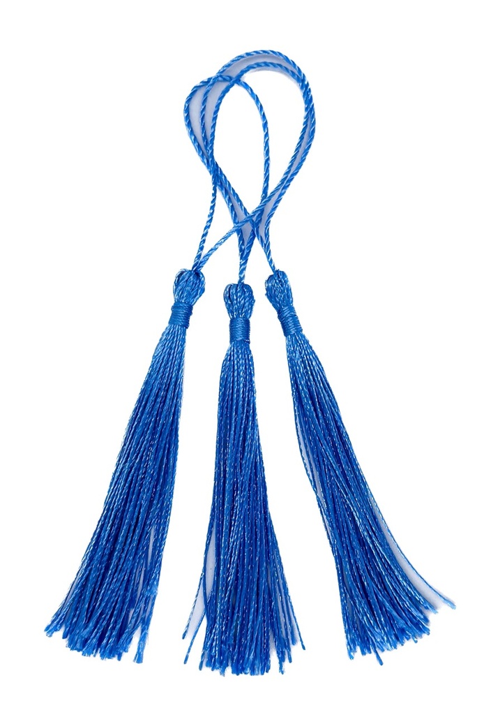 Fleco borla de seda celeste x 10 un.  
