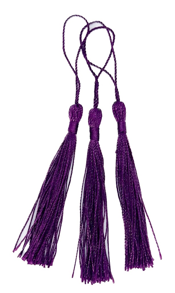 Fleco borla de seda violeta x 10 un.  