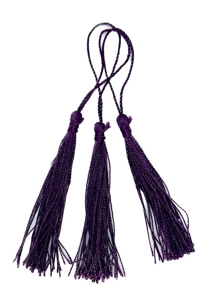 Fleco borla de seda violeta oscuro x 10 un. 