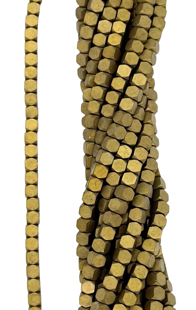 Hematites cubo 4x4mm color #004 x tira 