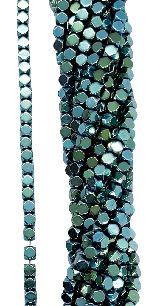 Hematites cubo 4x4mm color #013 x tira  