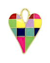 Dije esmaltado corazón cuadrillé color x 1un
