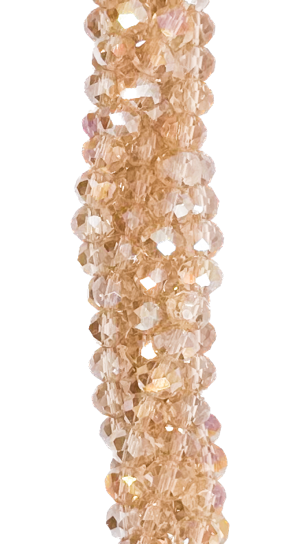 Cristal de roca 6mm rosa viejo  transparente (GC)