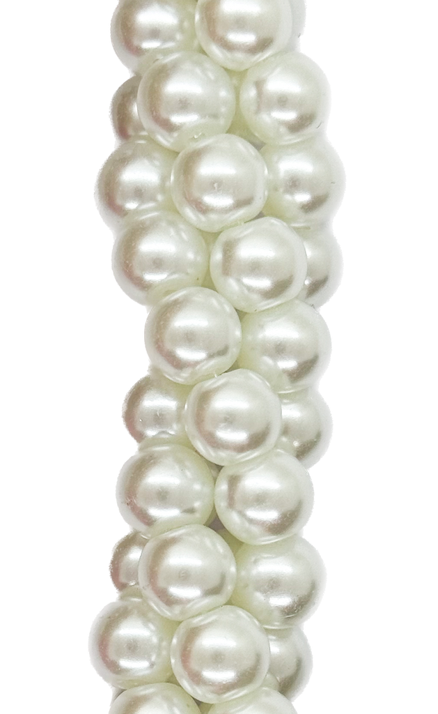 Perla vidrio perlada 8mm blanca x tira 