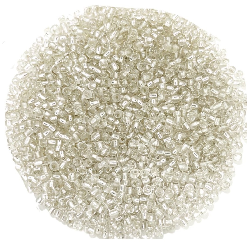 Mostacilla plateado transparente #21 x 25gr   