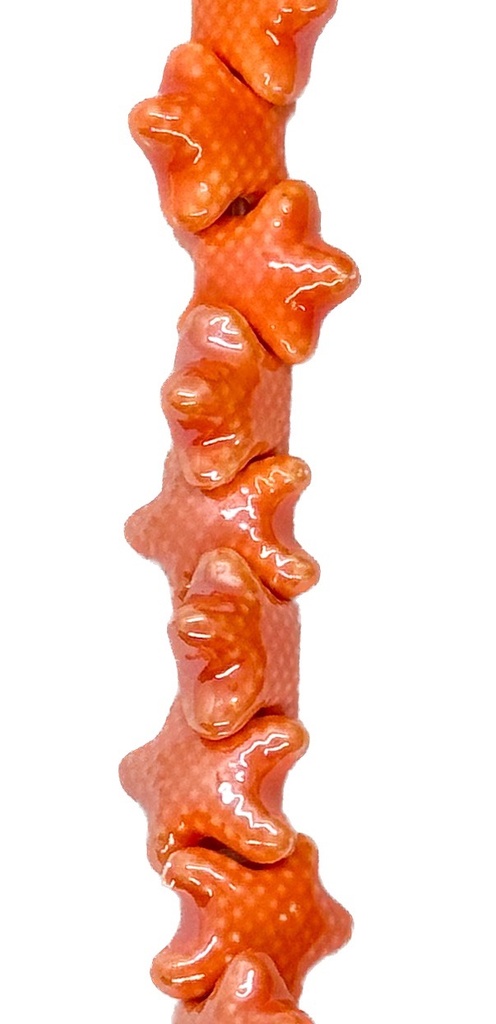 Cerámica 12 mm estrella mar naranja x 10un