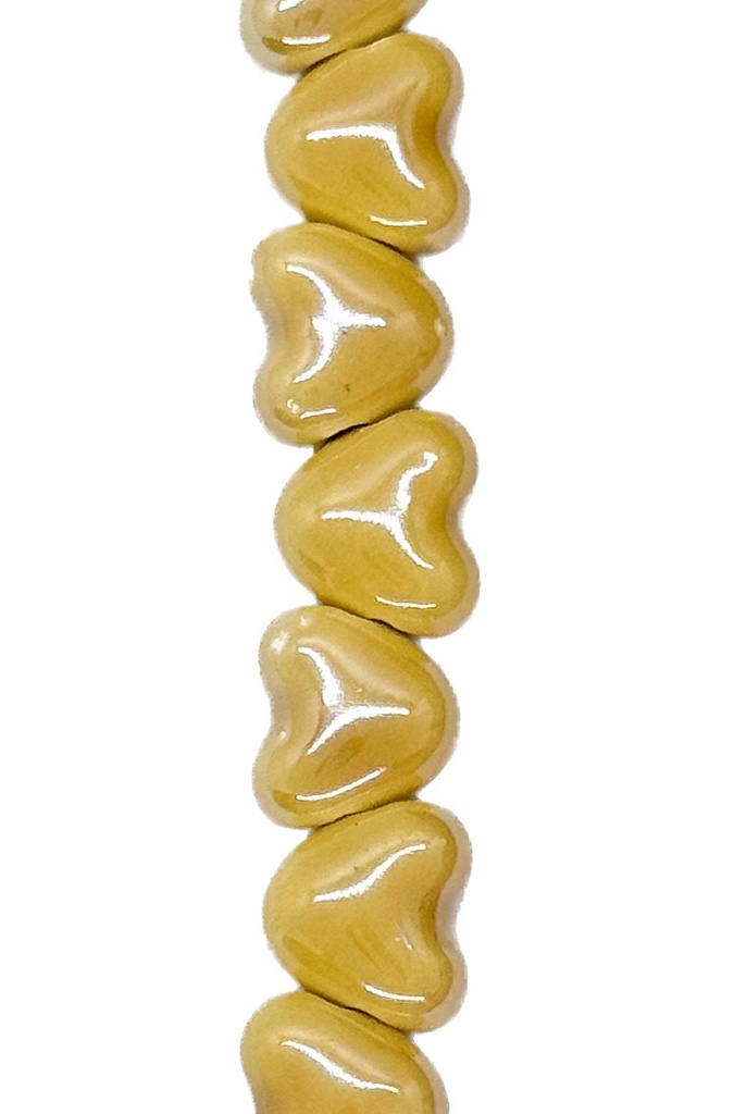 Cerámica 10mm corazón marrón claro x 10un