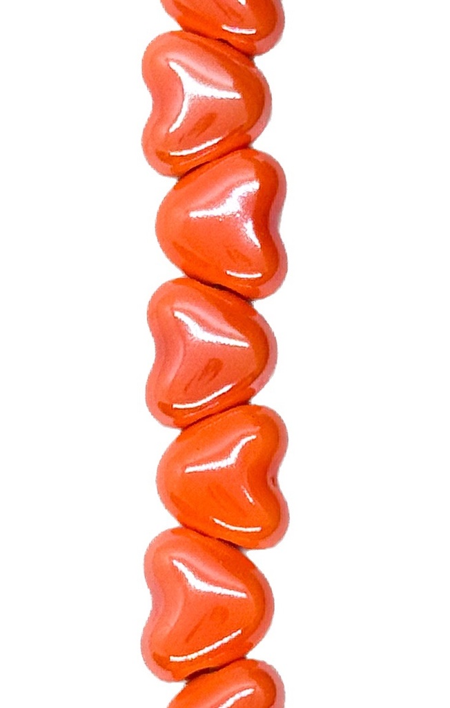 Cerámica 10mm corazón naranja