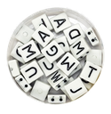 Plástico letras cuadradas planas 8x8mm b/n x 10gr.