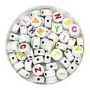 Plástico letras octogonal 7mm b/color x 10grs.