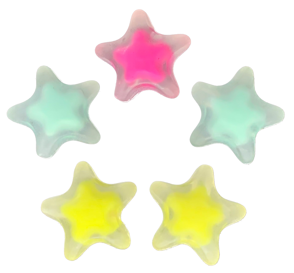 Estrellas inyectadas pastel colores surtidos x 10gr.