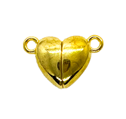 Dije/cierre imán corazón dorado x 1 un.