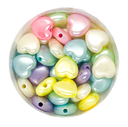  Plástico infantil pastel perlado corazón 10mm x 10gr.  