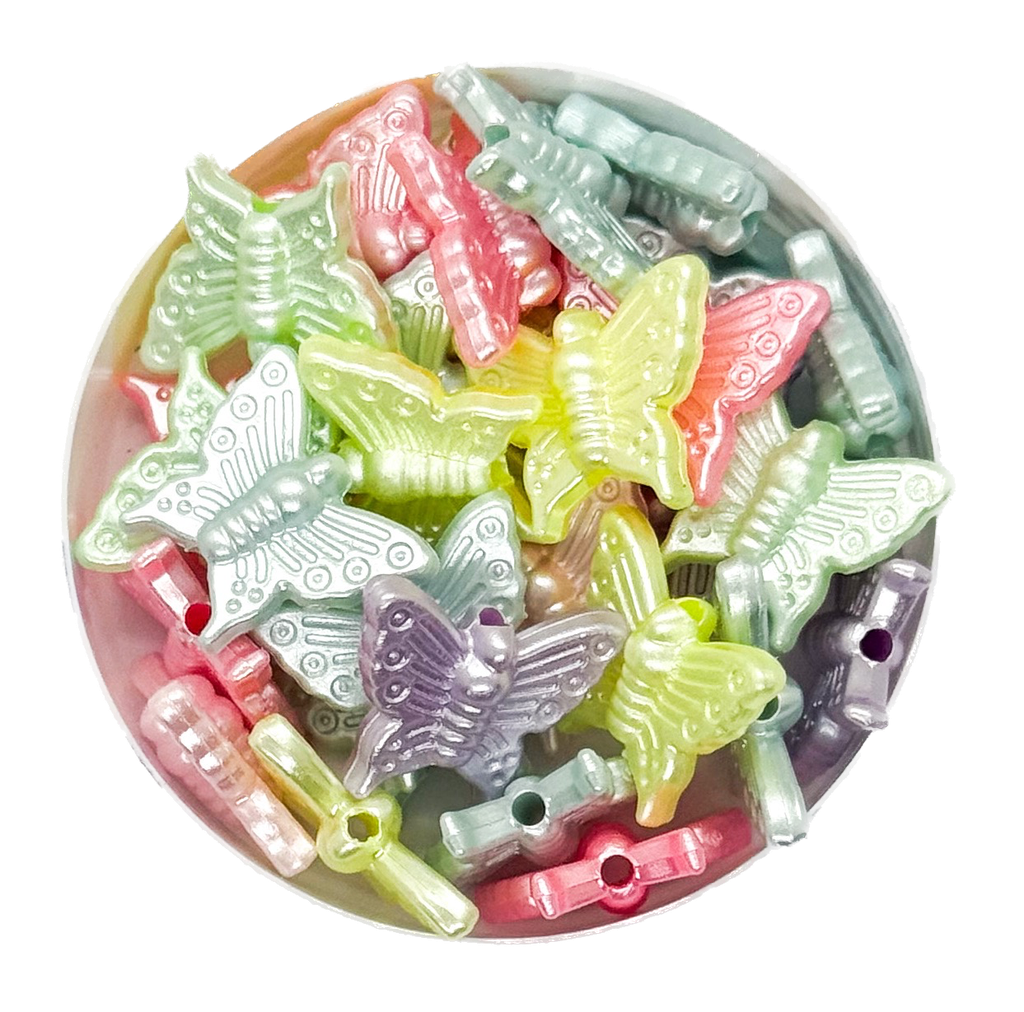  Plástico infantil pastel perlado mariposa #1 x 10gr.   