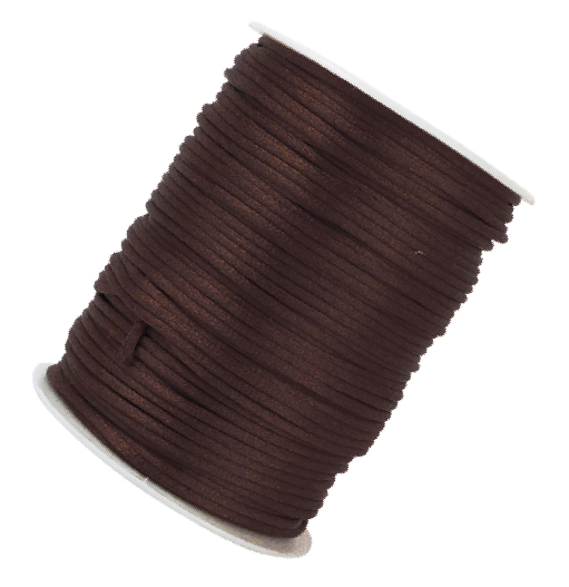 Cordón de seda marrón oscuro 2mm