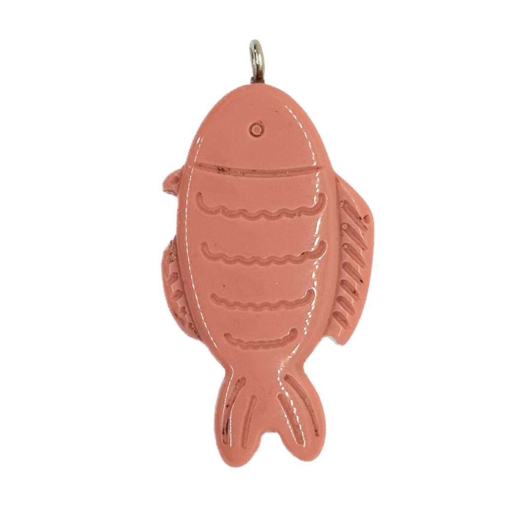 Pez resina labrado c/pitón rosa x 1un   
