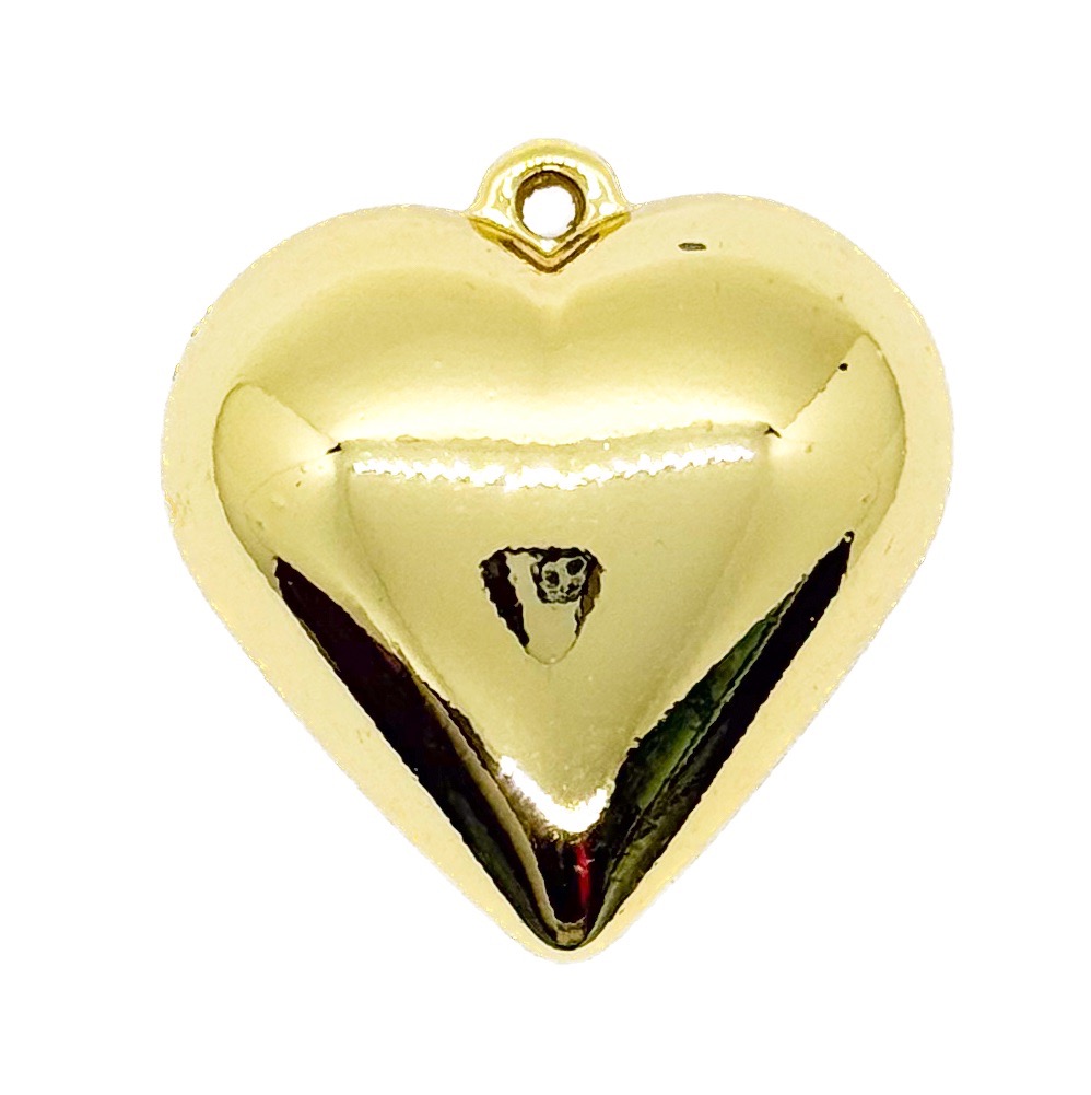 CCB dije corazón liso dorada x 1un 